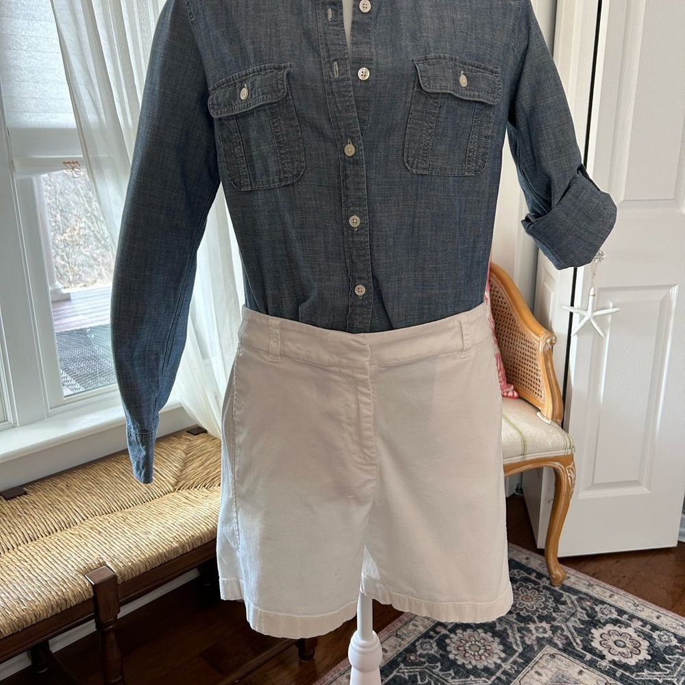 Jcrew 7” Bermuda white shorts